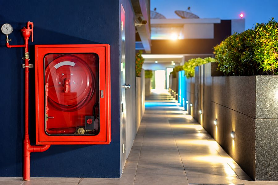 Fire hydrant and hose reel installation
